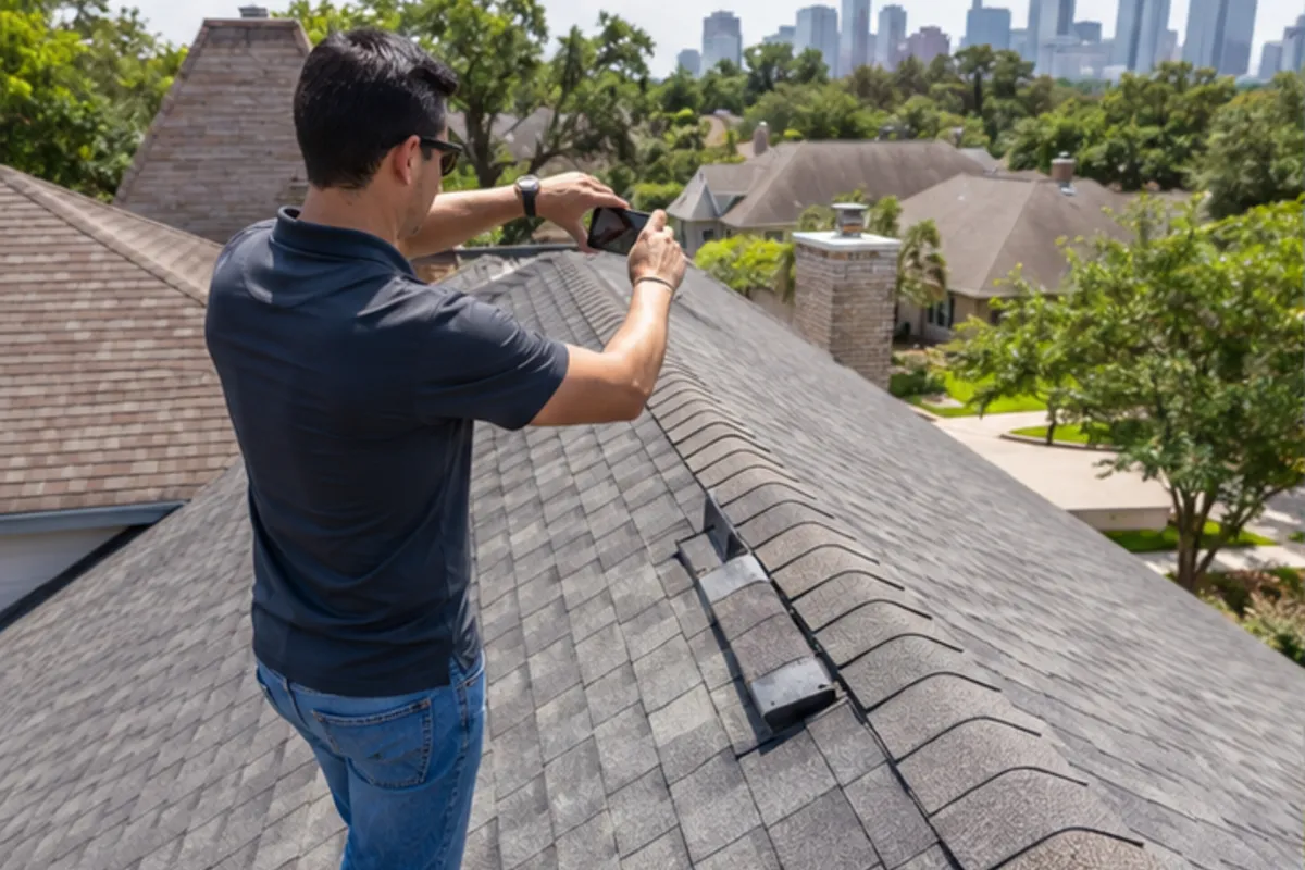Houston residential roof inspection with photo documentation